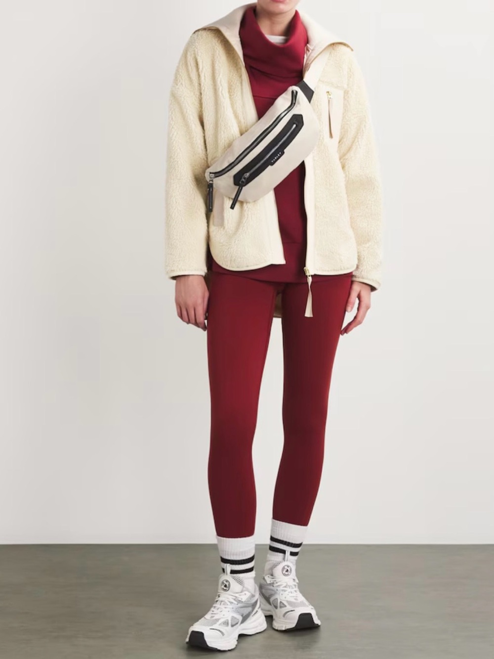 Varley Cream Sherpa Zip Jacket